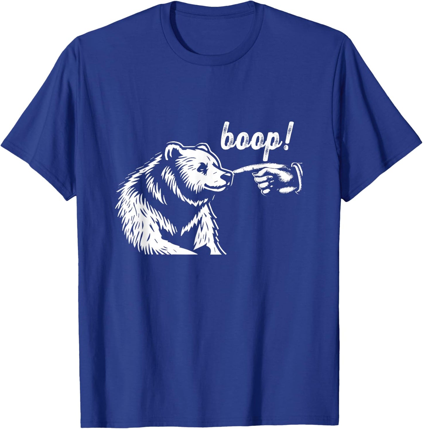 Boop Bear Funny Hand Touch Bear Nose Wildlife Animal Meme T-Shirt - T-Shirt | Royal