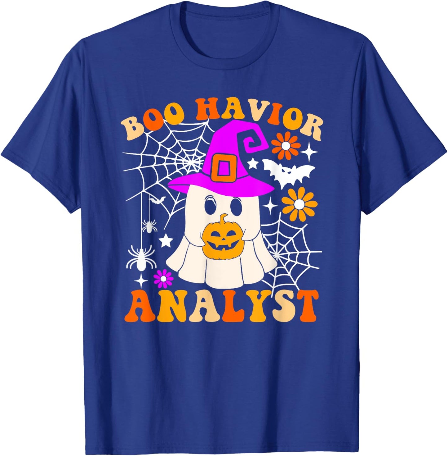 Boo Havior Analyst Funny Ghost Halloween Behavior Therapist T-Shirt - T-Shirt | Royal