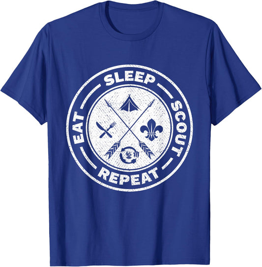Scout Life Scouting Lovers Hiking Happy Camper Camp Funny T-Shirt - T-Shirt | Royal