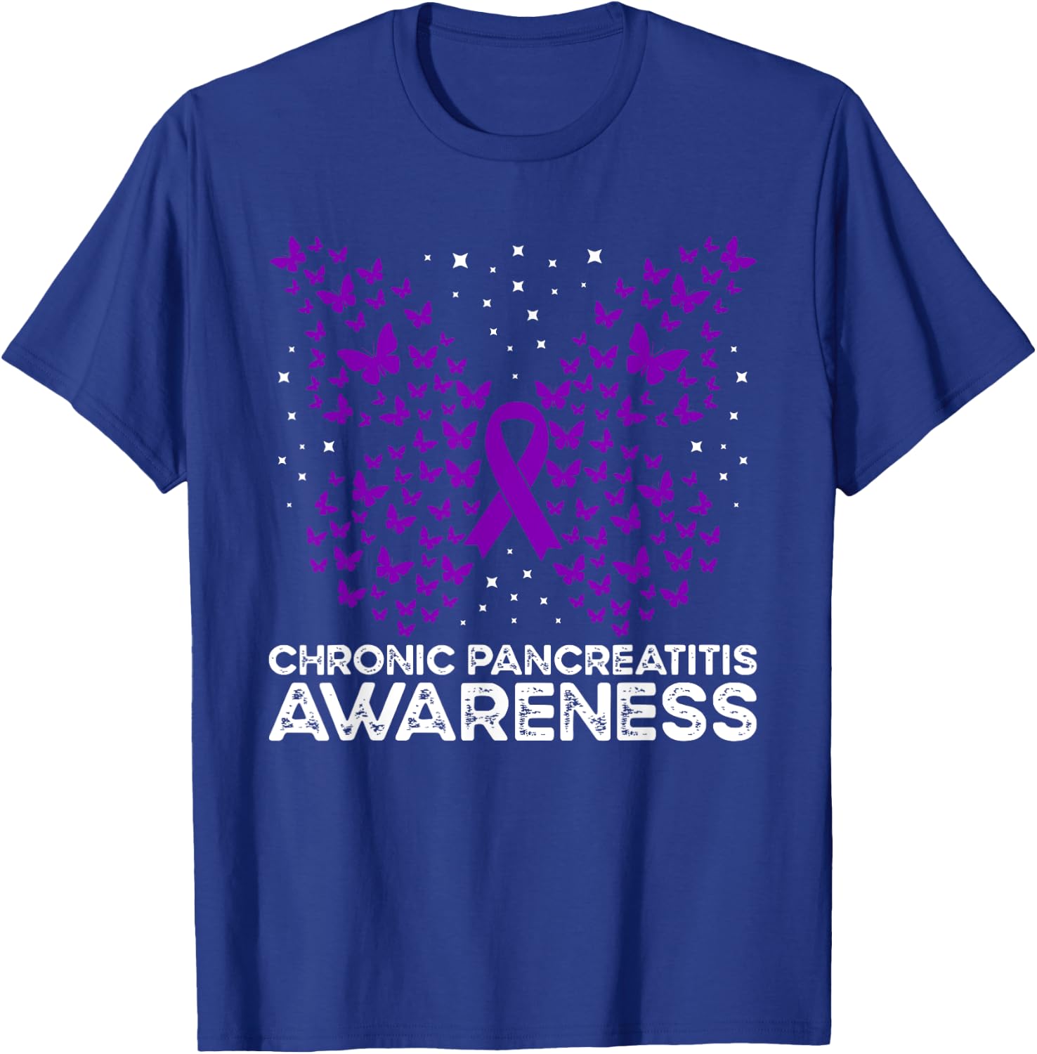 Pancreatitis Awareness Chronic Pancreatitis Butterfly T-Shirt - T-Shirt | Royal