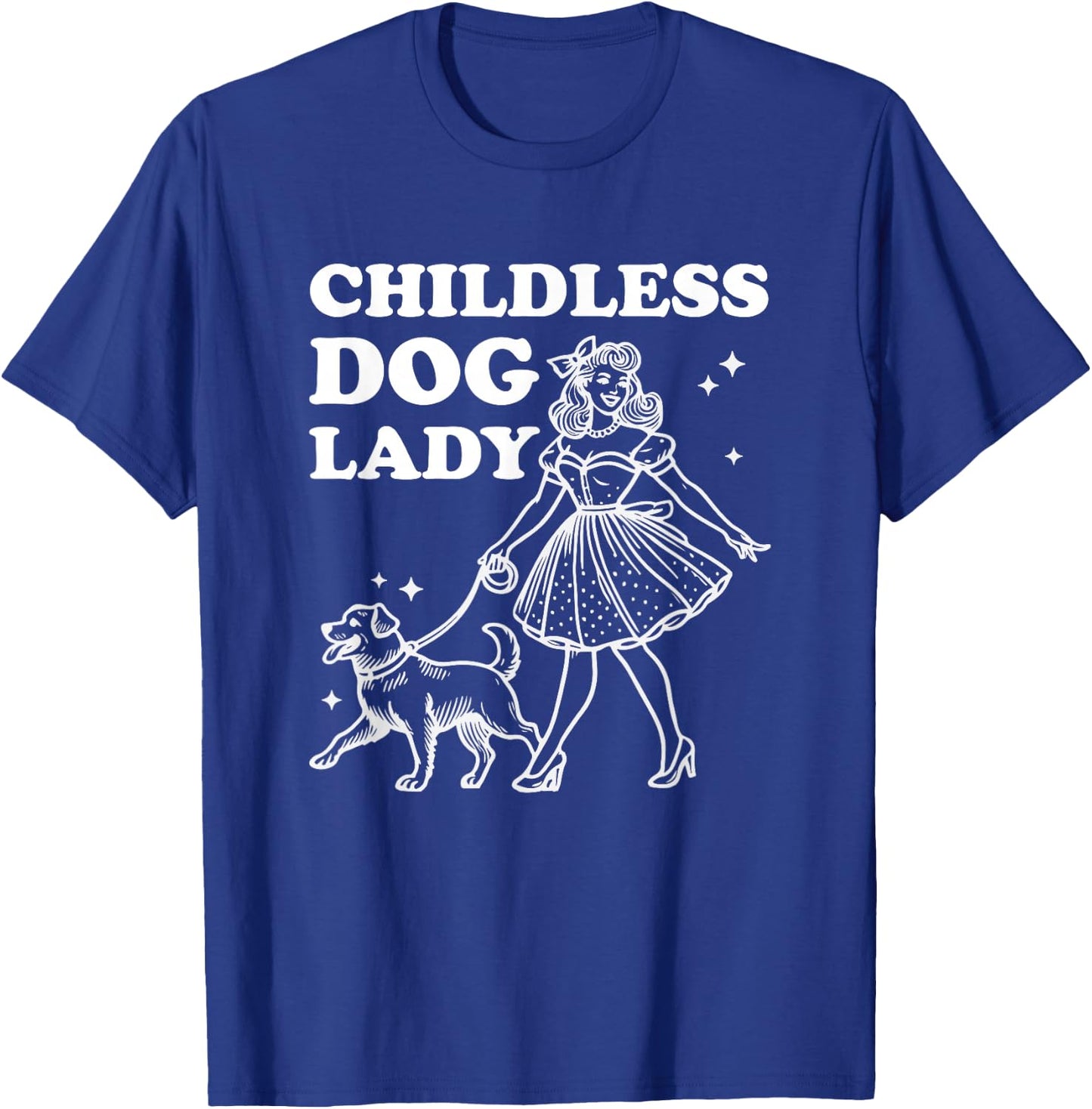 Childless Dog Lady Funny Pet Cat Vote 2024 Ladies is Voting T-Shirt - T-Shirt | Royal