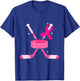Ice Hockey Pink Ribbon Breast Cancer Awareness Survivors T-Shirt - T-Shirt | Royal