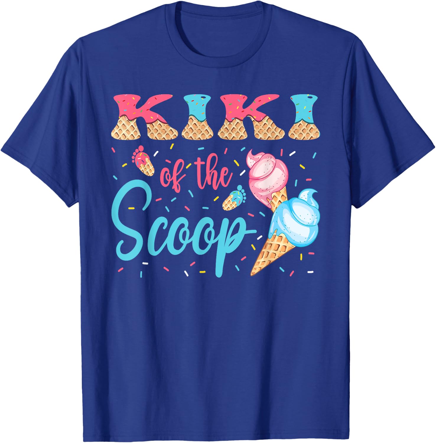 Kiki Of The Scoop Ice Cream Gender Reveal Baby Shower T-Shirt - T-Shirt | Royal