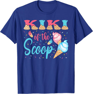 Kiki Of The Scoop Ice Cream Gender Reveal Baby Shower T-Shirt - T-Shirt | Royal