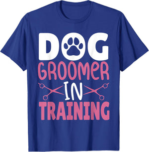 Dog Groomer In Training Future Puppy Stylist Dog Grooming Women Kids T-Shirt - T-Shirt | Royal