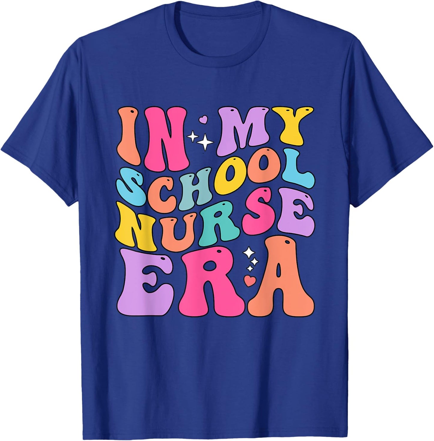 In My School Nurse Era Groovy Back To School T-Shirt - T-Shirt | Royal