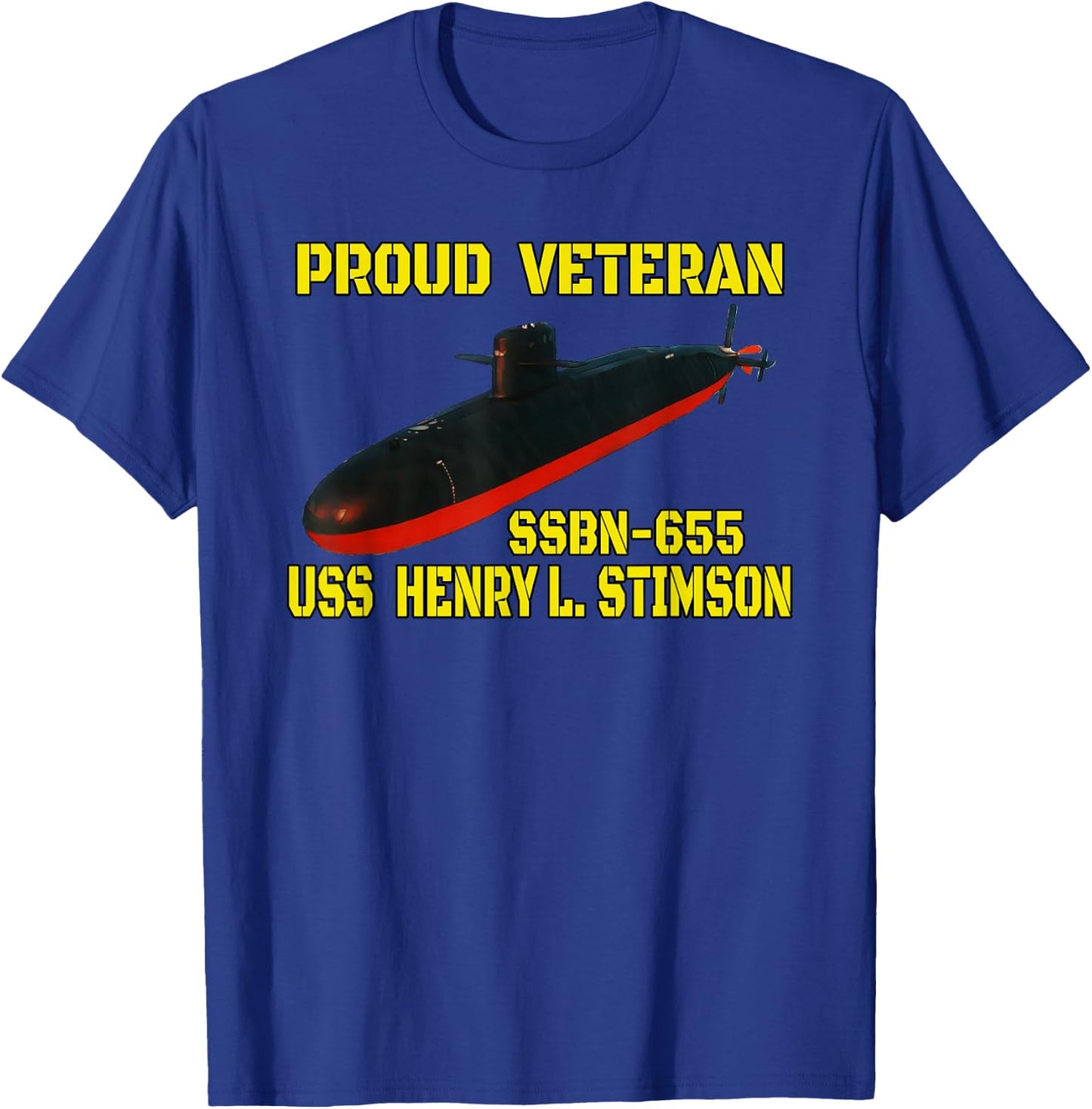 USS Stimson SSBN-655 Submarine Veterans Day Father Grandpa T-Shirt - T-Shirt | Royal