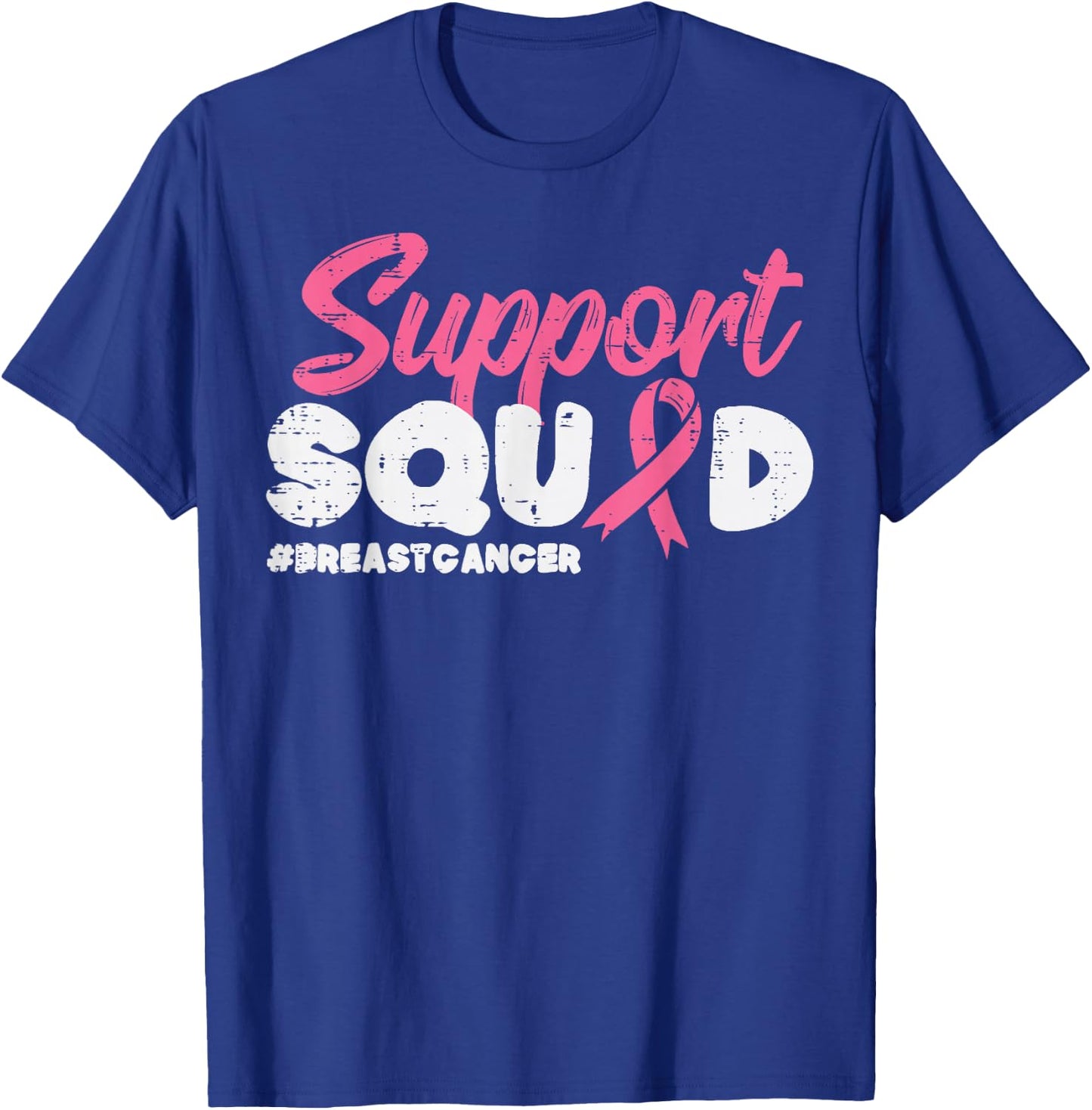 Support Squad Breast Cancer Awareness Ribbon Men Women Kids T-Shirt - T-Shirt | Royal