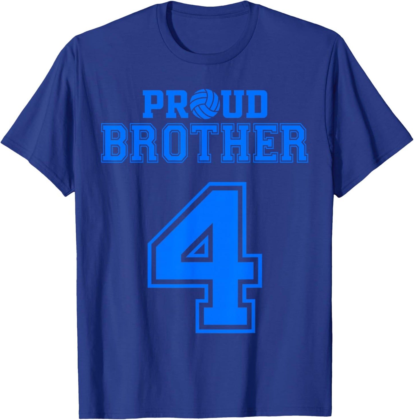 Proud Volleyball Brother Number 4 B T-Shirt - T-Shirt | Royal