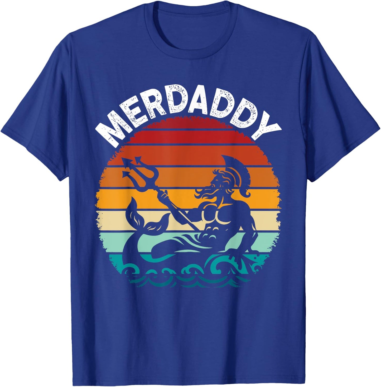Merdaddy Security Merman Mermaid Daddy Fish Father's Day T-Shirt - T-Shirt | Royal