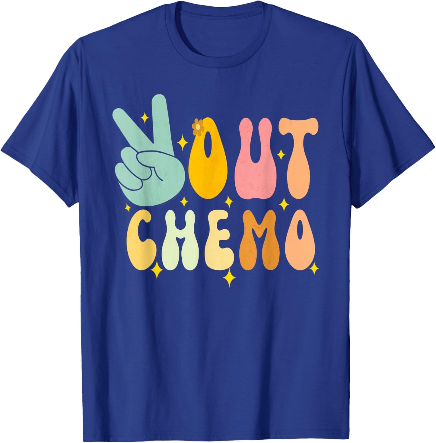 Peace-Out Chemo Last Day Of Chemo End Chemotherapy Cancer T-Shirt - T-Shirt | Royal