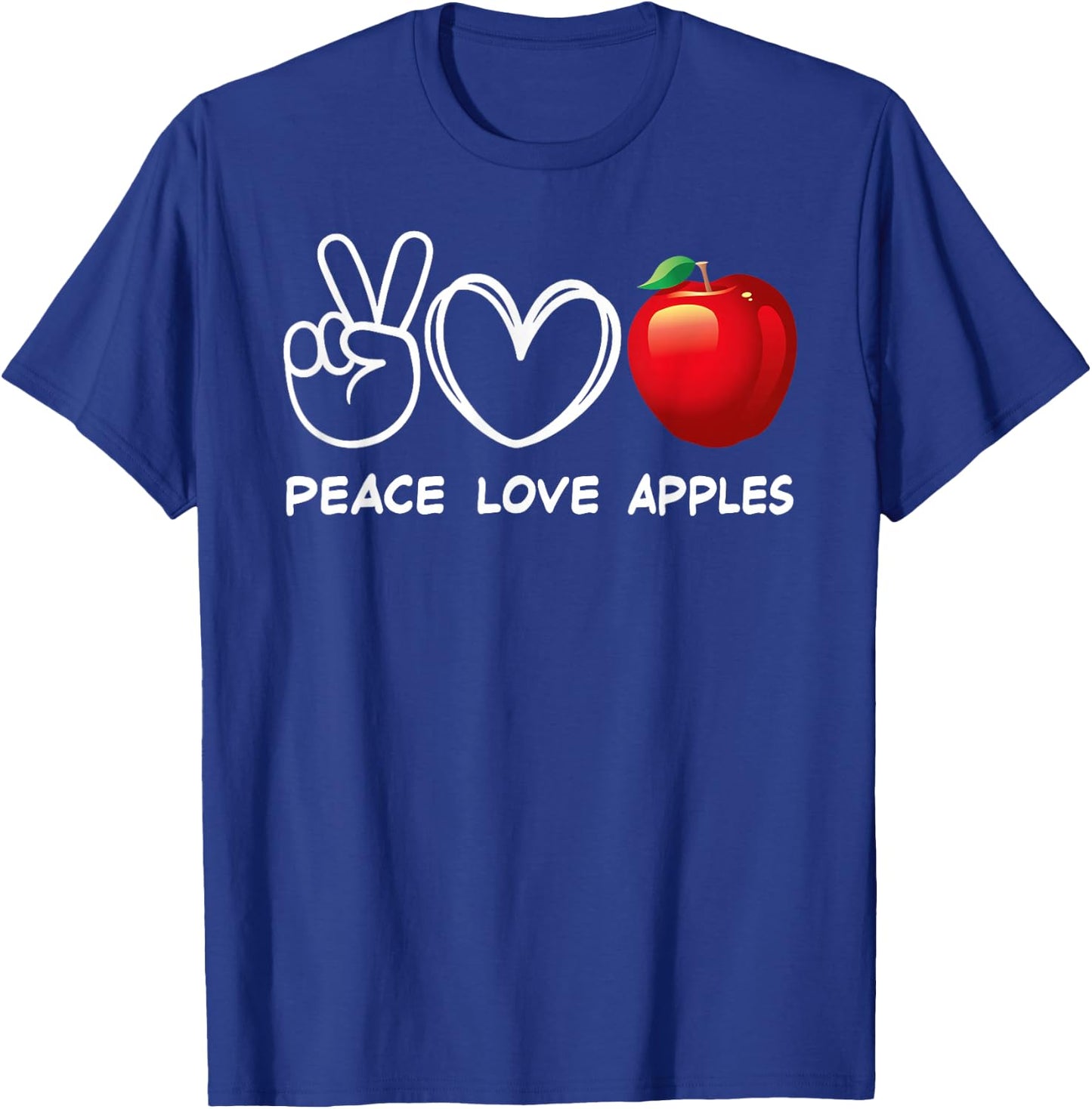 Peace, Love Apples Retro Apple Lover Fruit Lover T-Shirt - T-Shirt | Royal