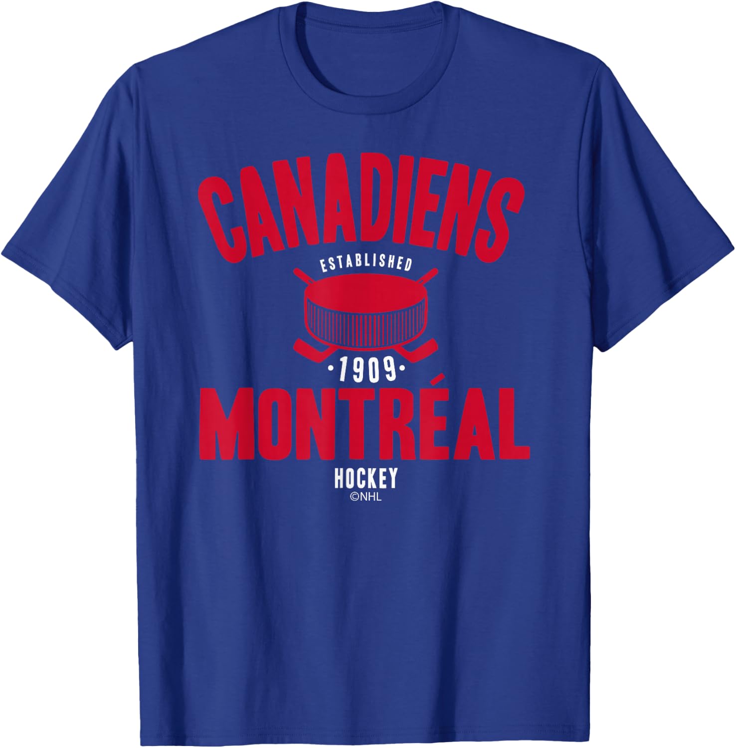 Montreal Canadiens Hockey Puck Black NHL Officially Licensed T-Shirt - T-Shirt | Royal
