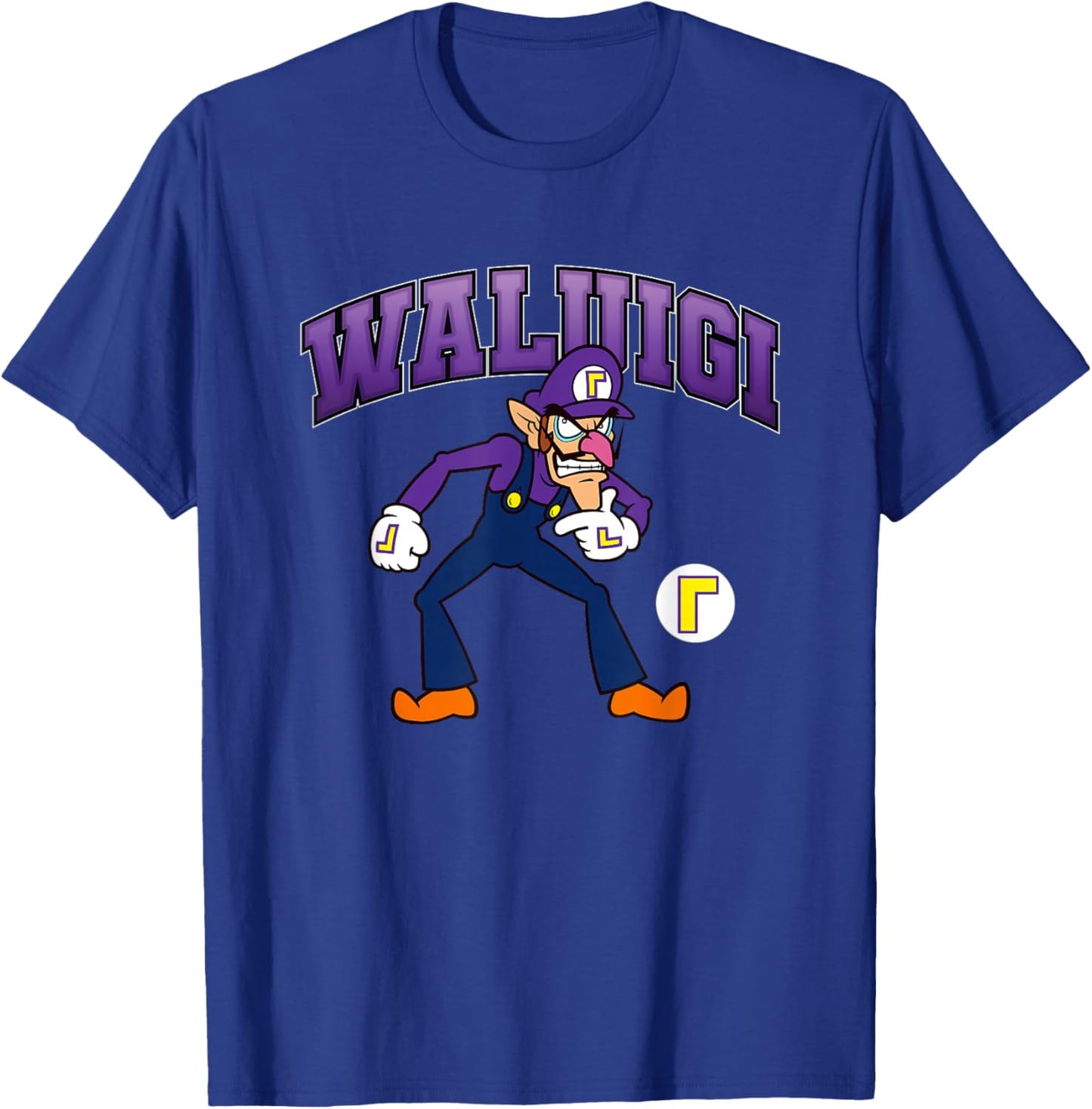 Super Mario Bros Waluigi Big Character Portrait T-Shirt - T-Shirt | Royal