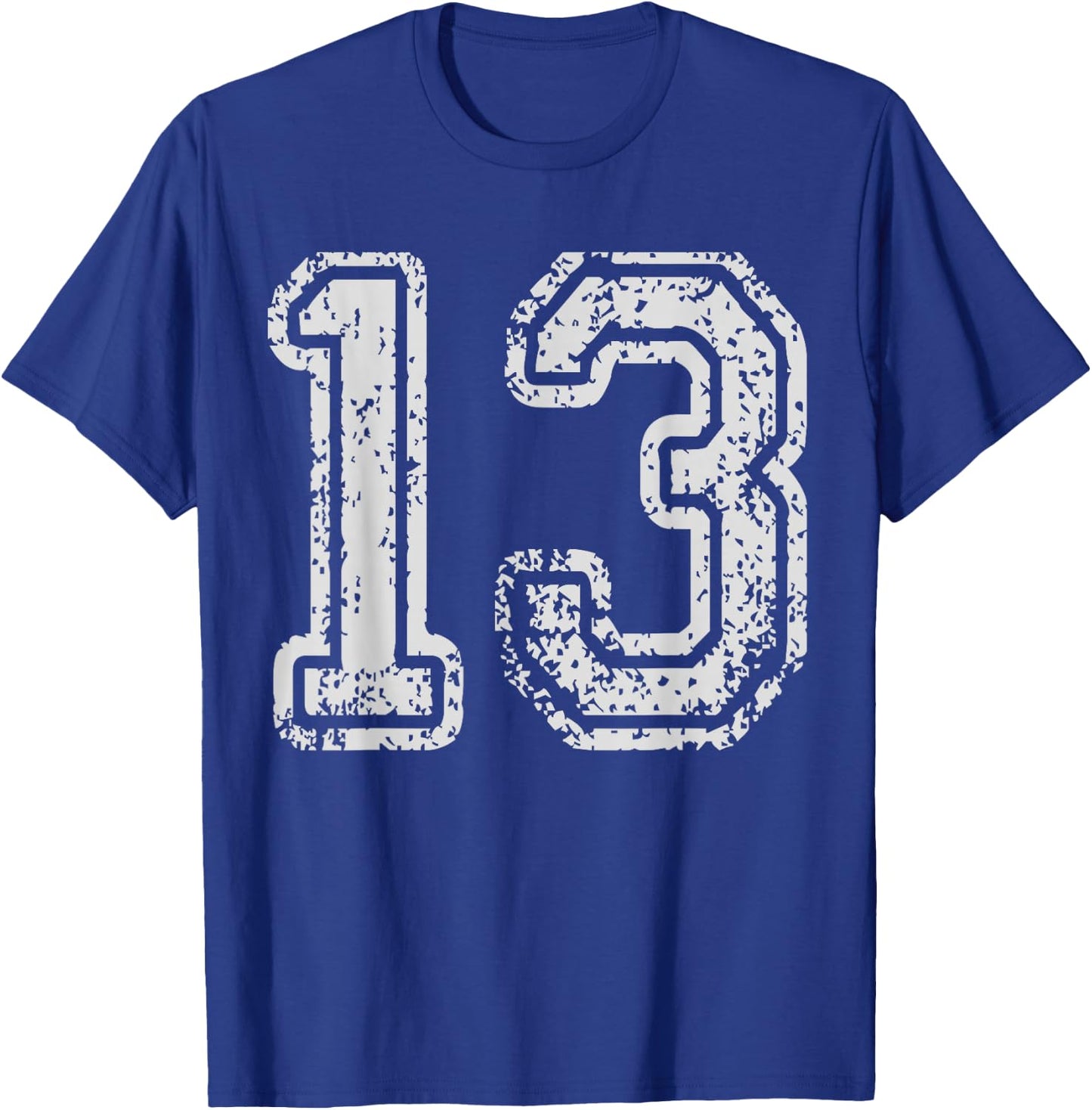 Team Jersey Uniforms Number 13 Thirteen School Sports Bdays T-Shirt - T-Shirt | Royal