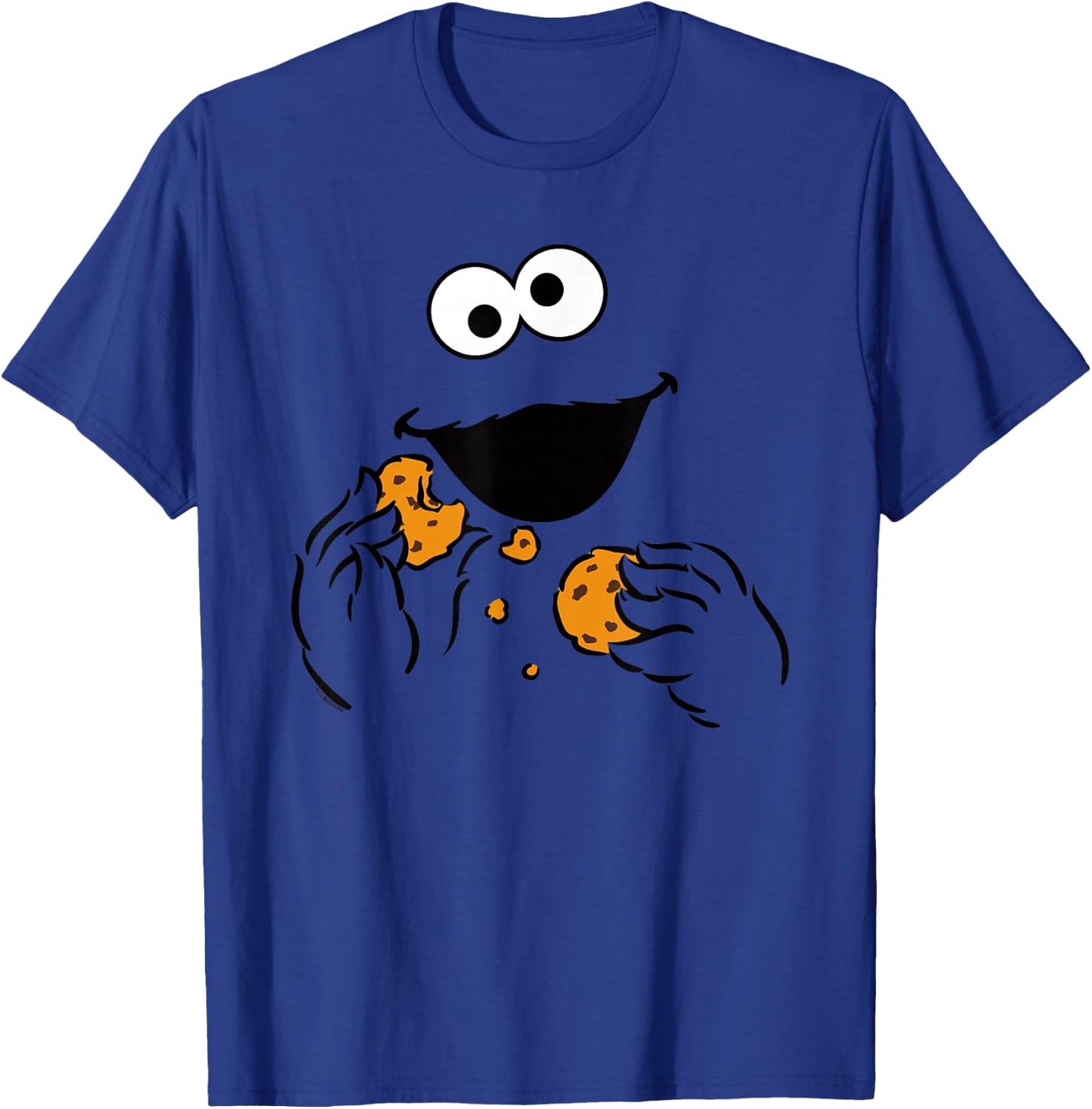 Sesame Street Cookie Monster Om Nom Face Halloween Costume T-Shirt - T-Shirt | Royal