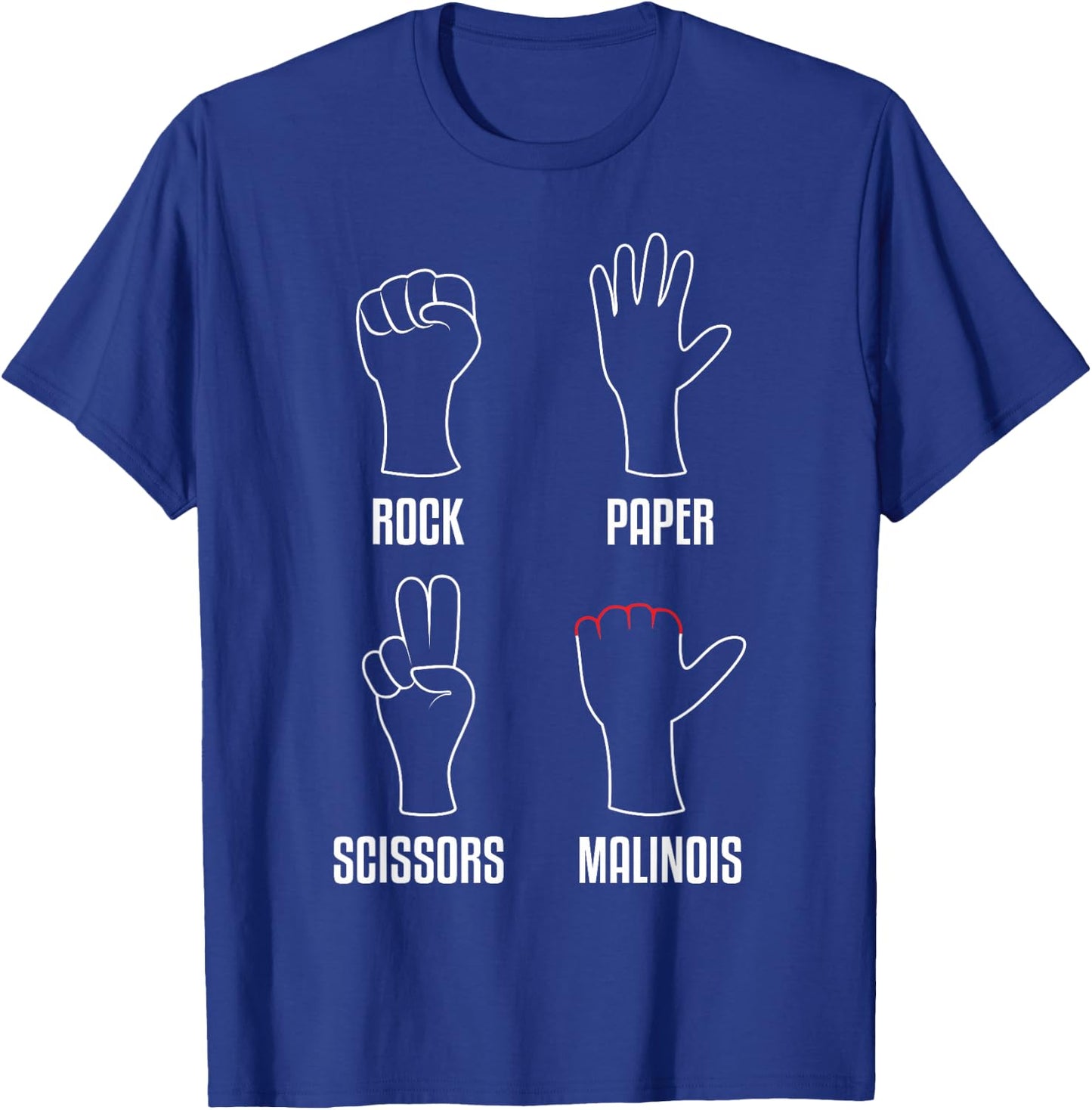 Rock Paper Scissors Malinois Funny Belgian Malinois Dog T-Shirt - T-Shirt | Royal
