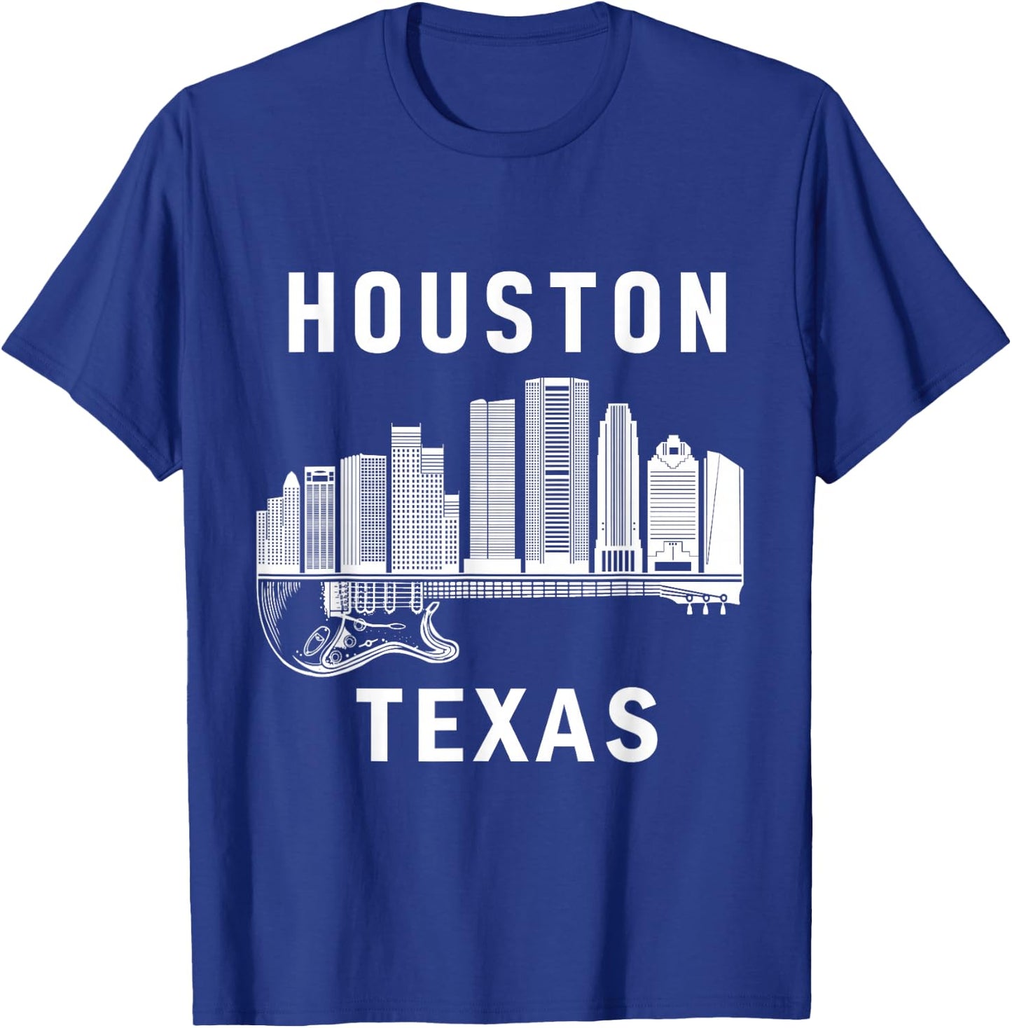 Houston City Skyline Music Texas Souvenir Houston T-Shirt - T-Shirt | Royal