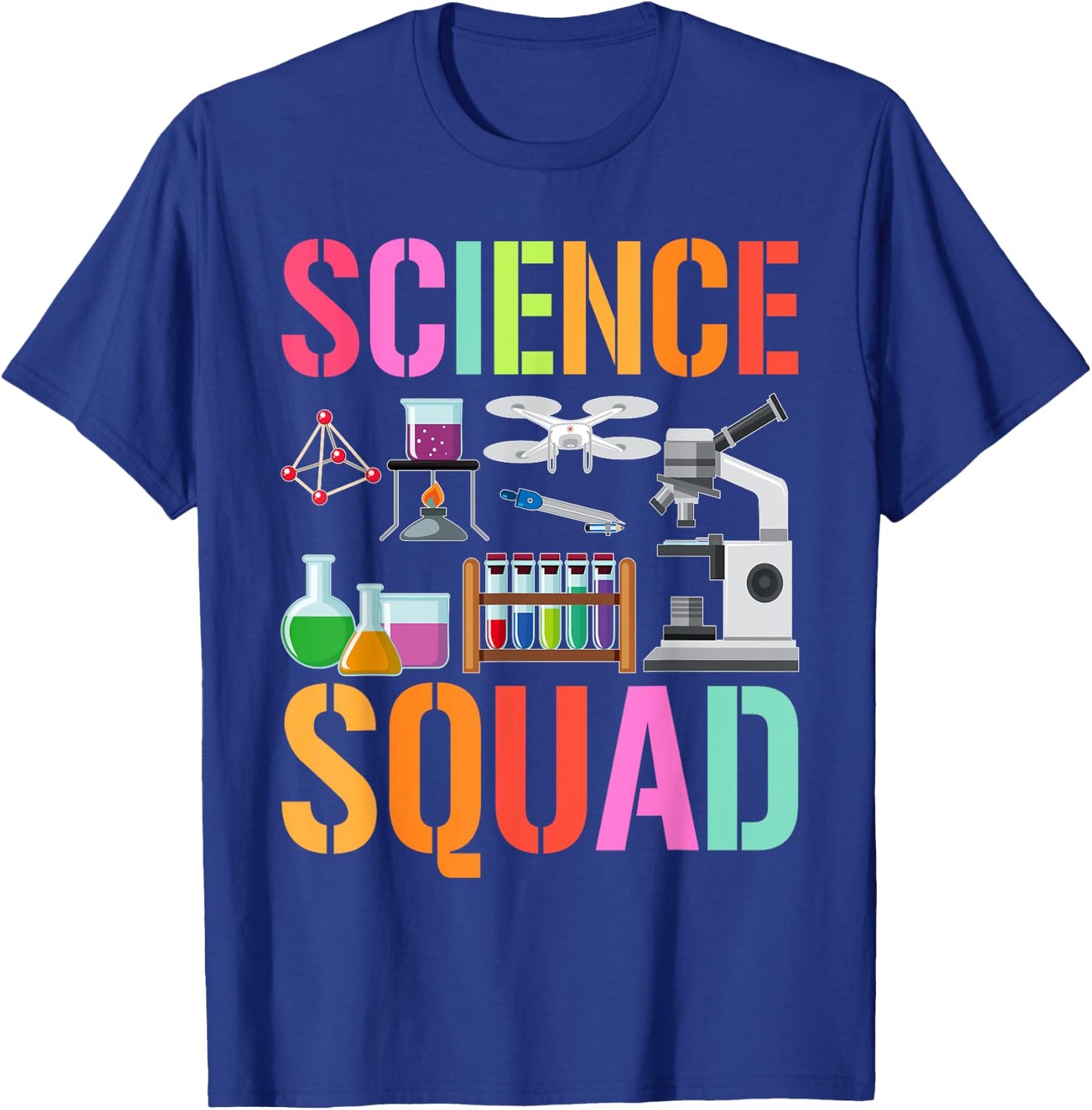 Vintage SCIENCE SQUAD Technology Teacher Team Student STEM T-Shirt - T-Shirt | Royal