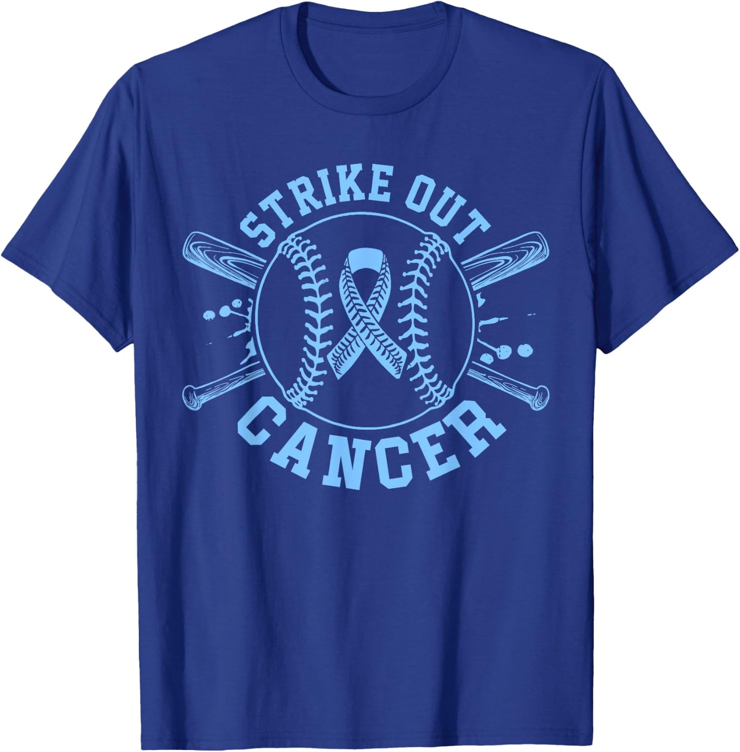 Strike Out Prostate Cancer Baseball Gameday Cancer Awareness T-Shirt - T-Shirt | Royal