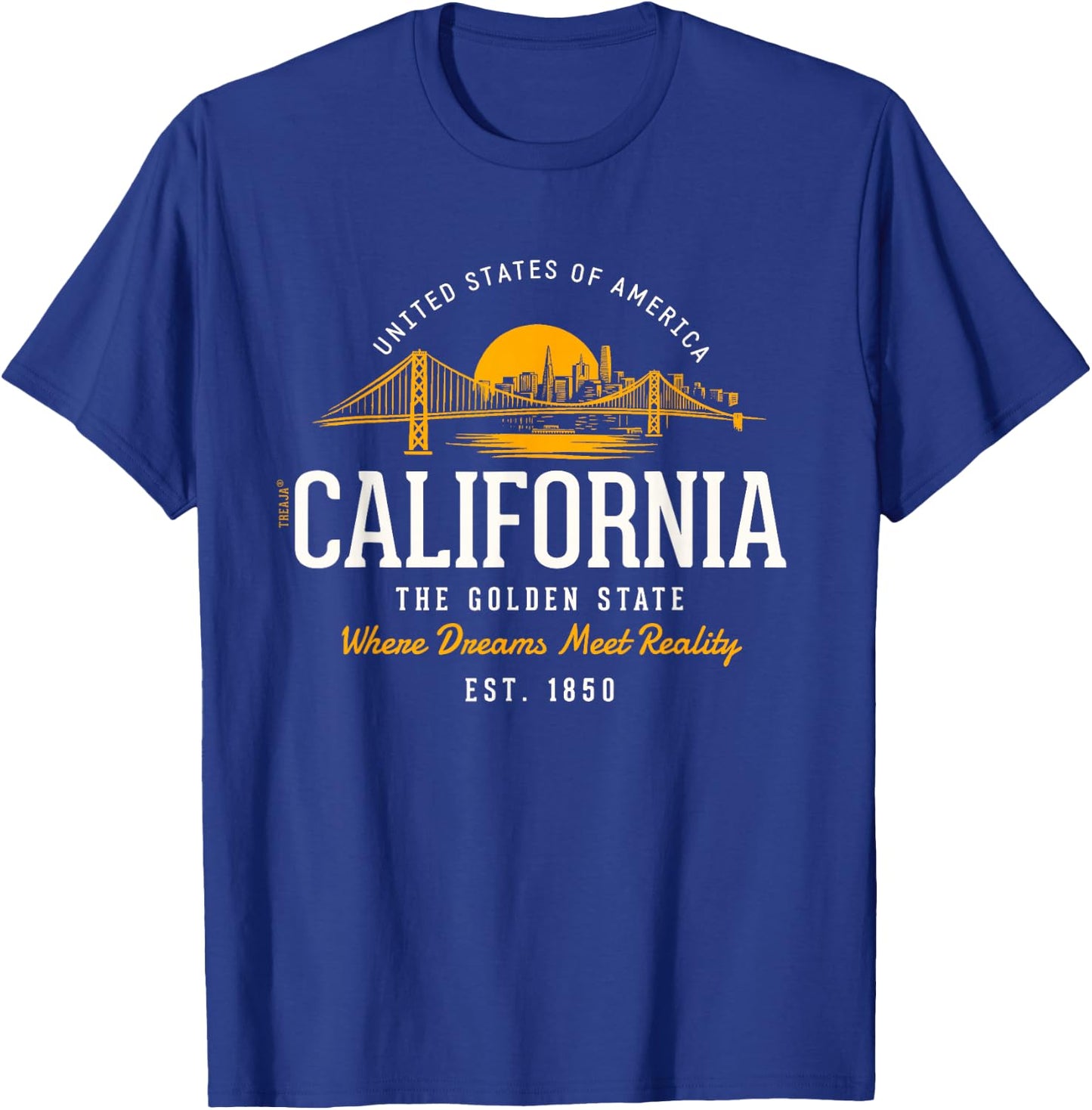 Retro Styled Vintage State of California T-Shirt - T-Shirt | Royal