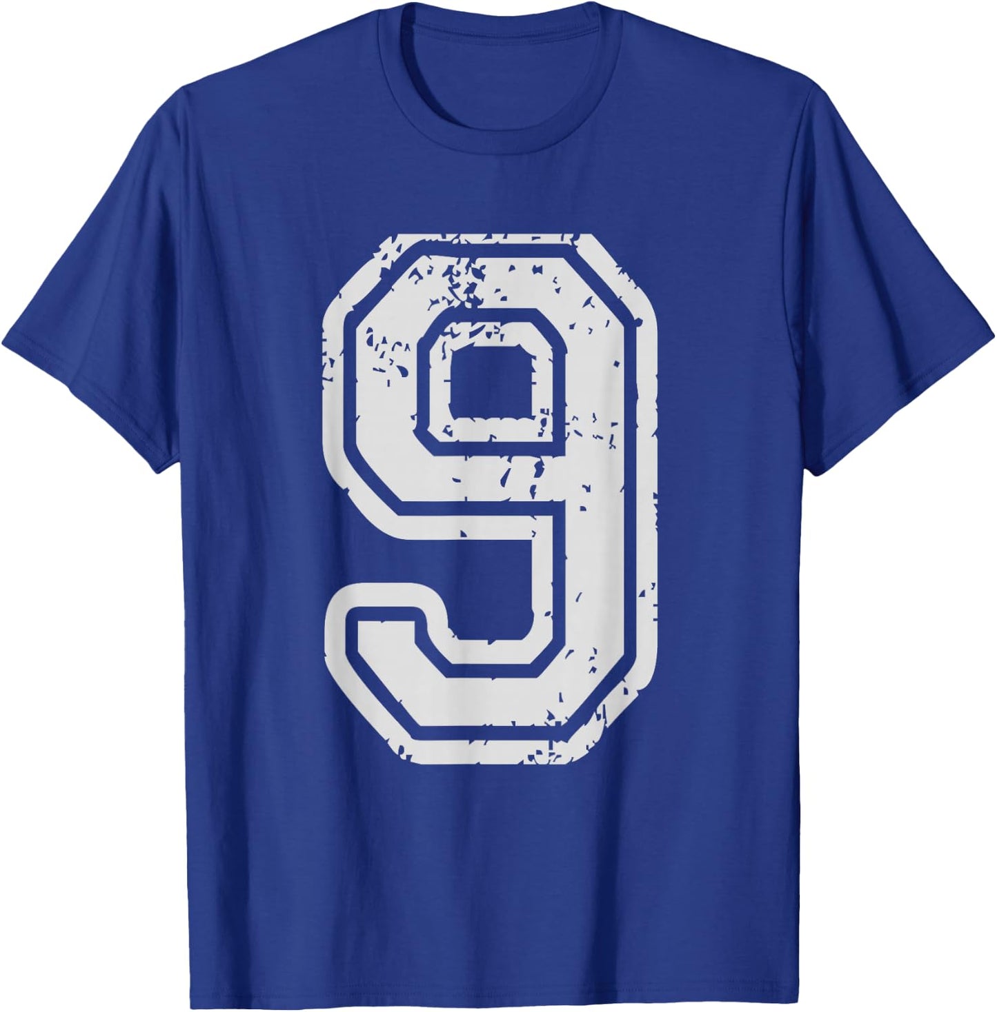 Team Jersey Uniforms Number 9 Nine School Sports Birthdays T-Shirt - T-Shirt | Royal