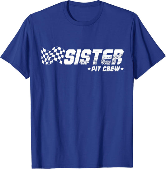 Sister Pit Crew Race Car Birthday Family Racing T-Shirt - T-Shirt | Royal
