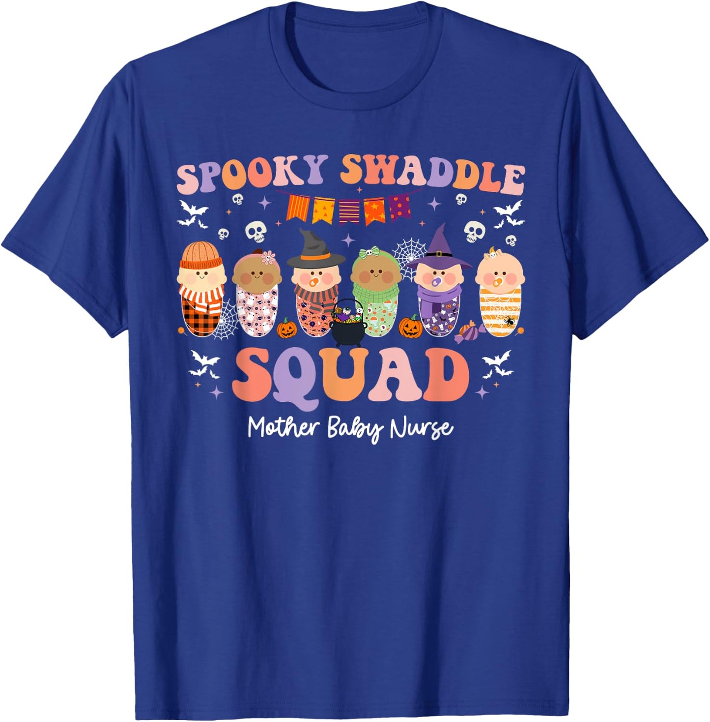 Spooky Swaddle Squad Mother Baby Nurse Halloween T-Shirt - T-Shirt | Royal