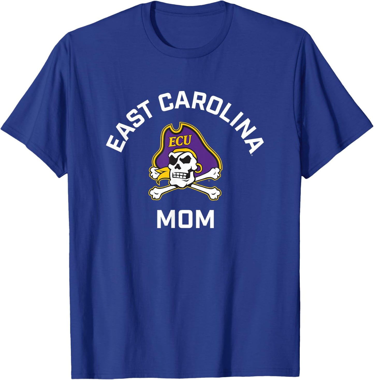 East Carolina University ECU Pirates Arched Mom T-Shirt - T-Shirt | Royal