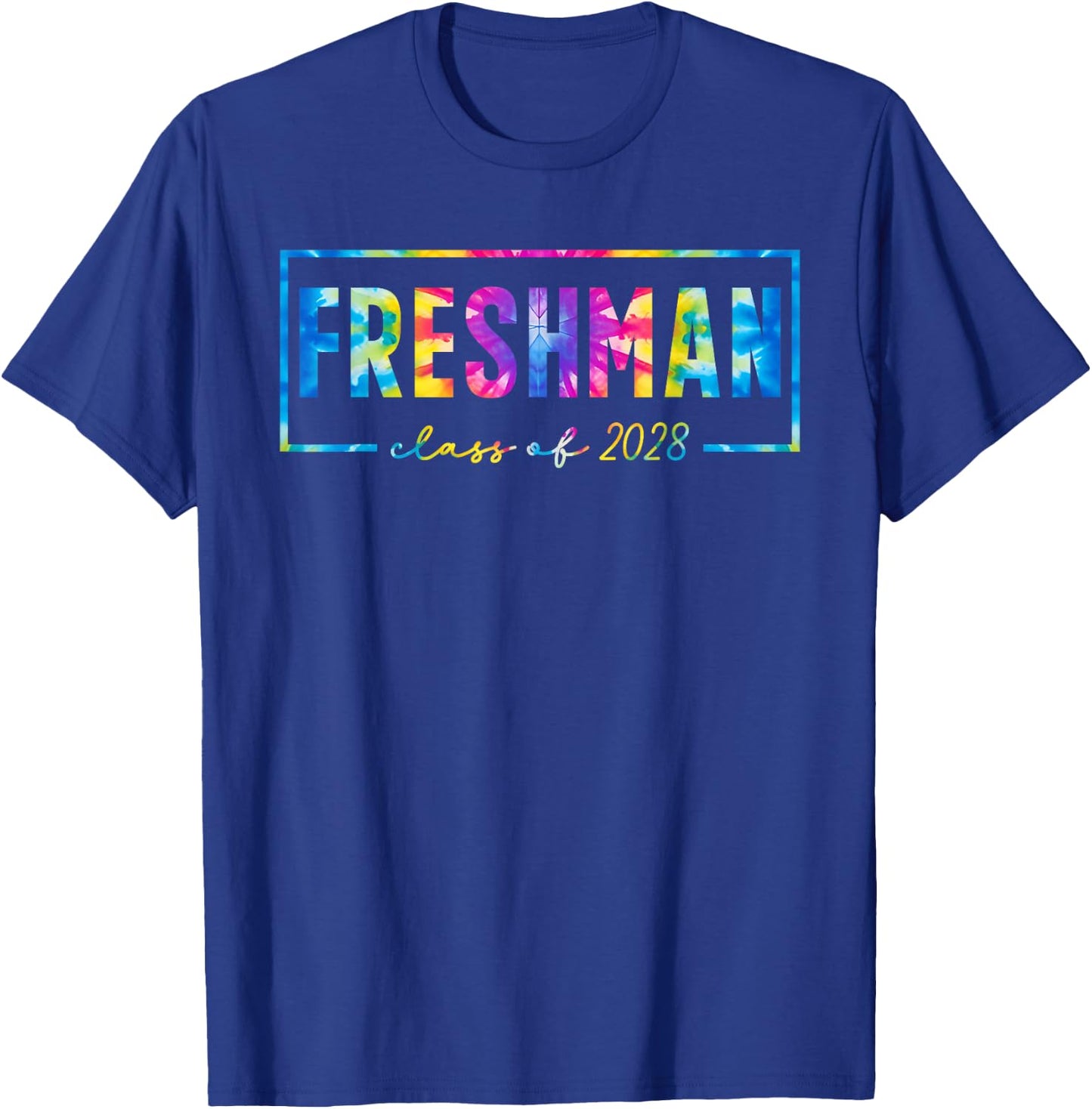 Minimal Tie Dye Freshman Class of 2028 9th Grade High School T-Shirt - T-Shirt | Royal