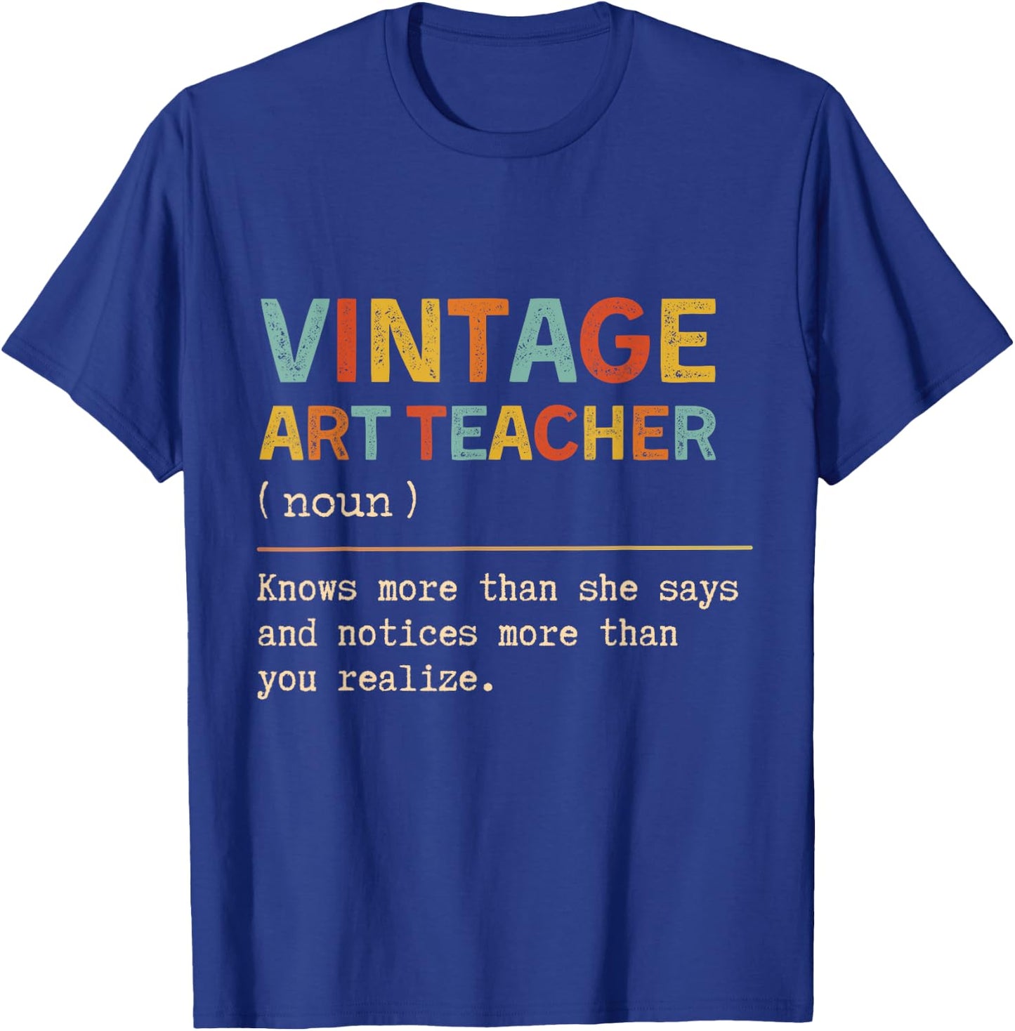 Art Teacher Definition Funny Back To School First Day Women T-Shirt - T-Shirt | Royal
