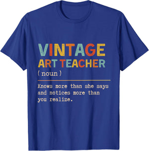 Art Teacher Definition Funny Back To School First Day Women T-Shirt - T-Shirt | Royal
