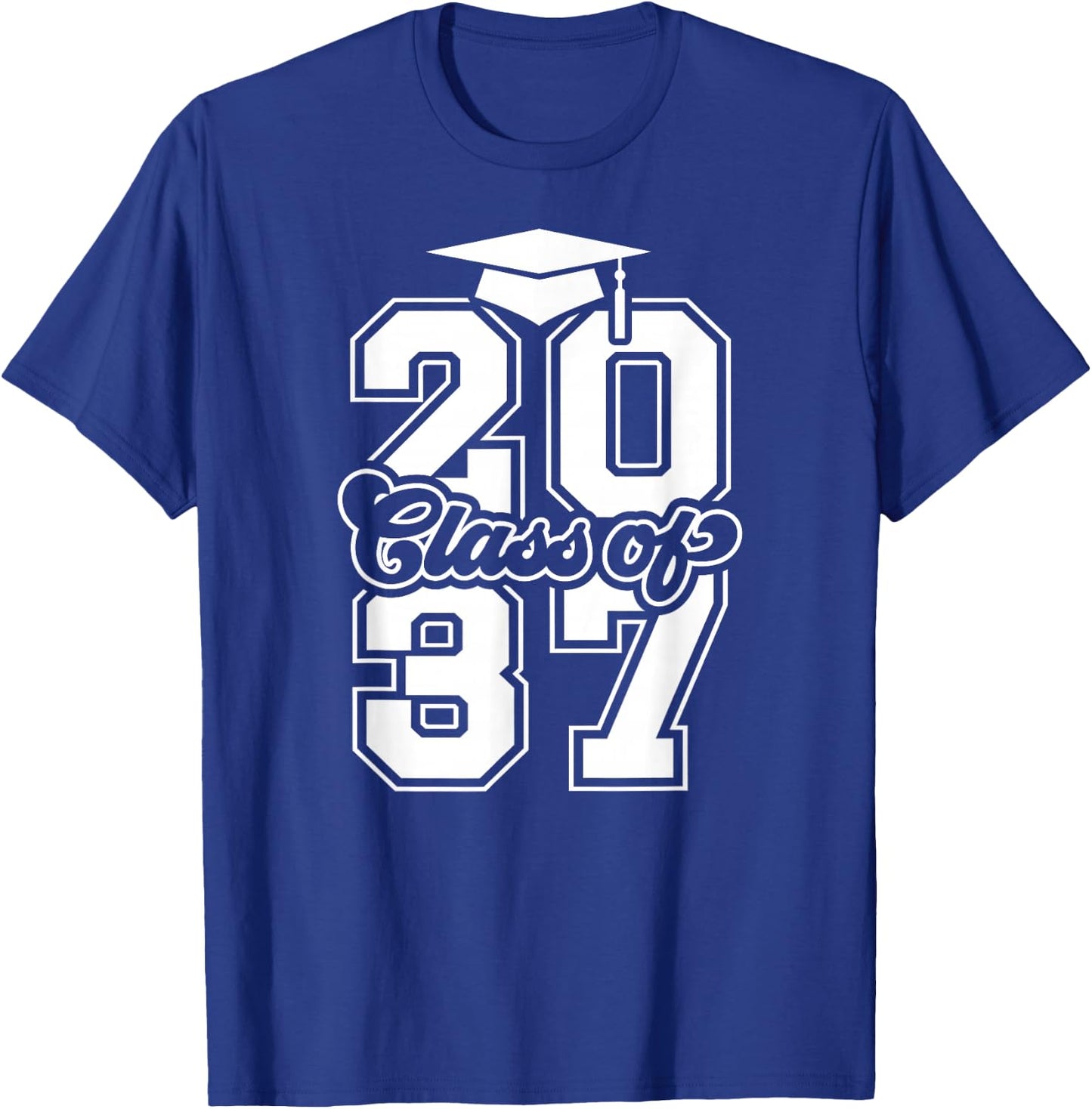 Graduating Class Of 2037 Graduation First Day Of School T-Shirt - T-Shirt | Royal
