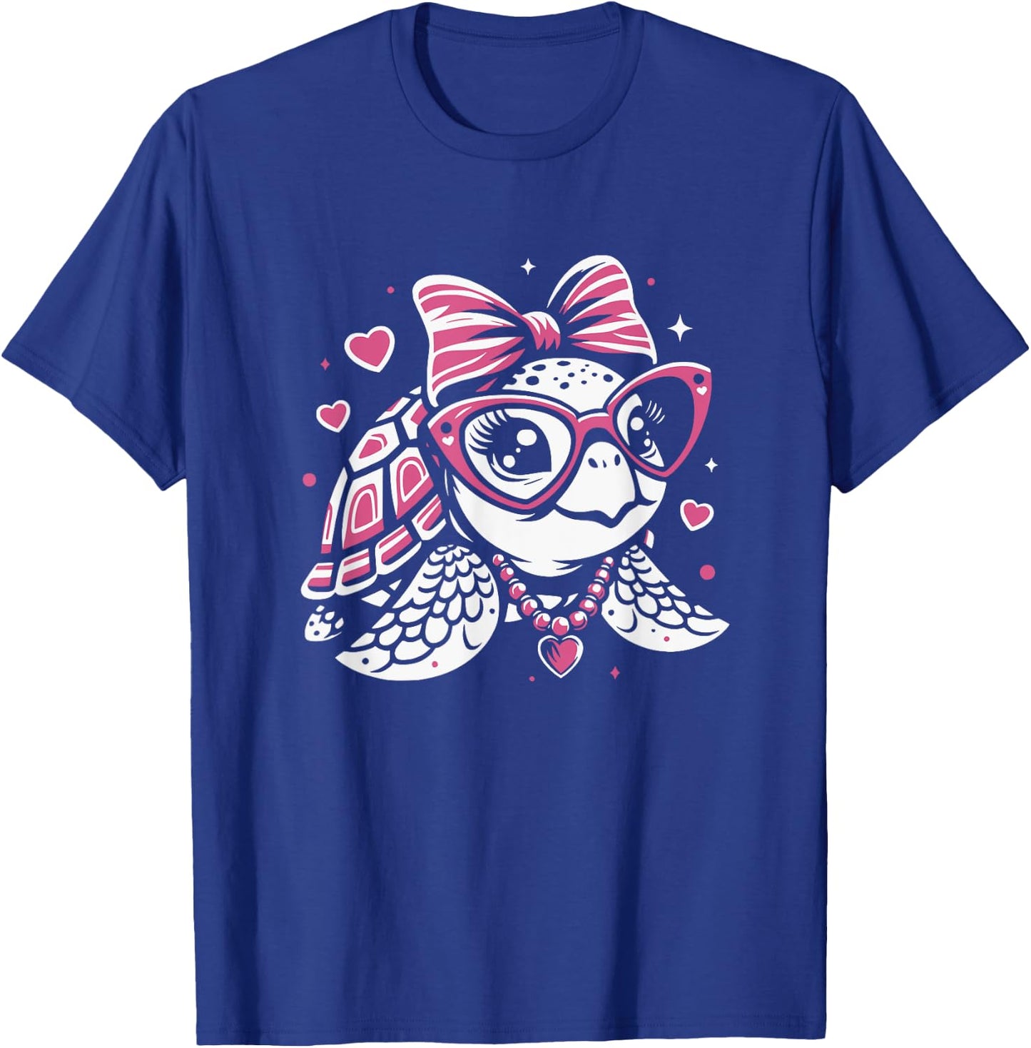 Cute Sea Turtle For Girls Graphic Art Design T-Shirt - T-Shirt | Royal