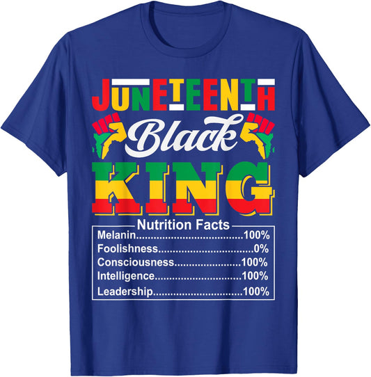 Juneteenth 1865 Black King Nutritional Facts Juneteenth Men T-Shirt - T-Shirt | Royal