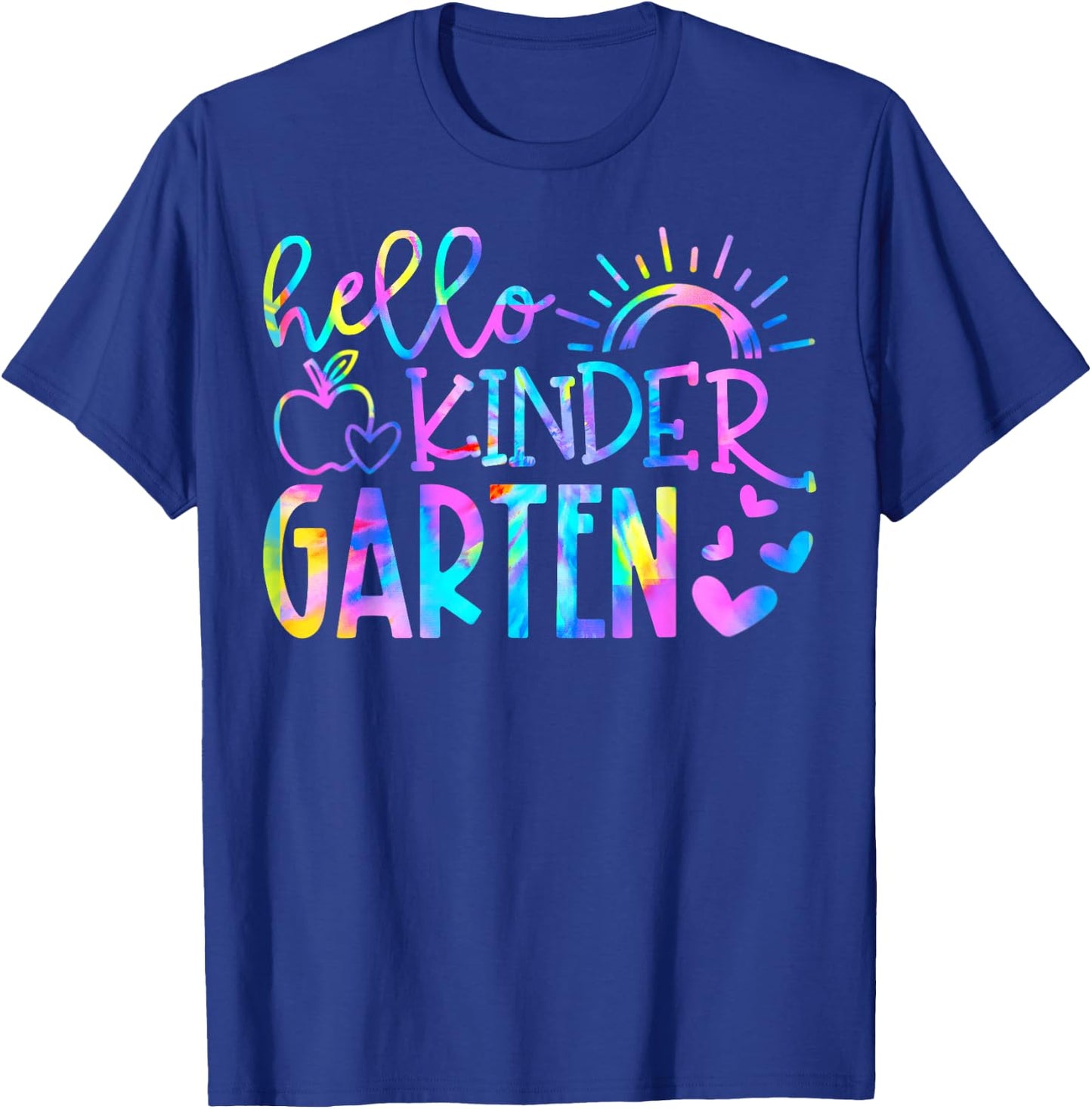 Hello Kindergarten Tie Dye Back To School Kinder Teacher Kid T-Shirt - T-Shirt | Royal
