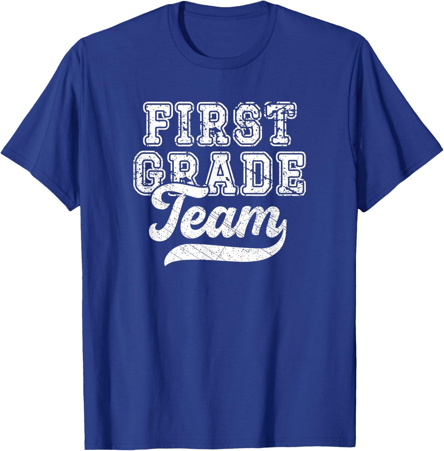 Kids Teacher First Grade Retro Back To School Team 1st Grade T-Shirt - T-Shirt | Royal