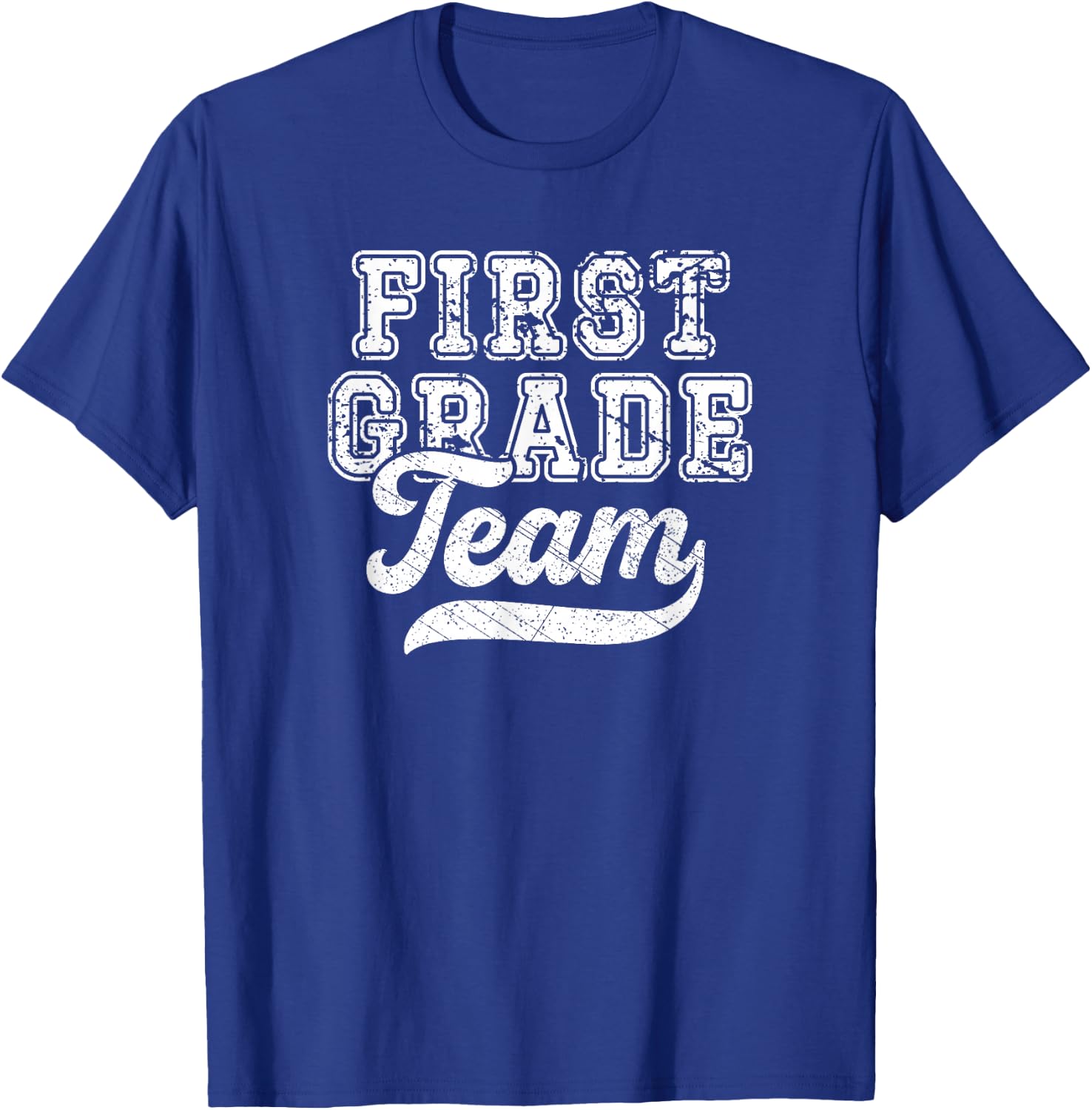 Kids Teacher First Grade Retro Back To School Team 1st Grade T-Shirt - T-Shirt | Royal