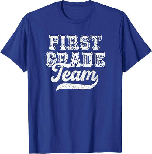 Kids Teacher First Grade Retro Back To School Team 1st Grade