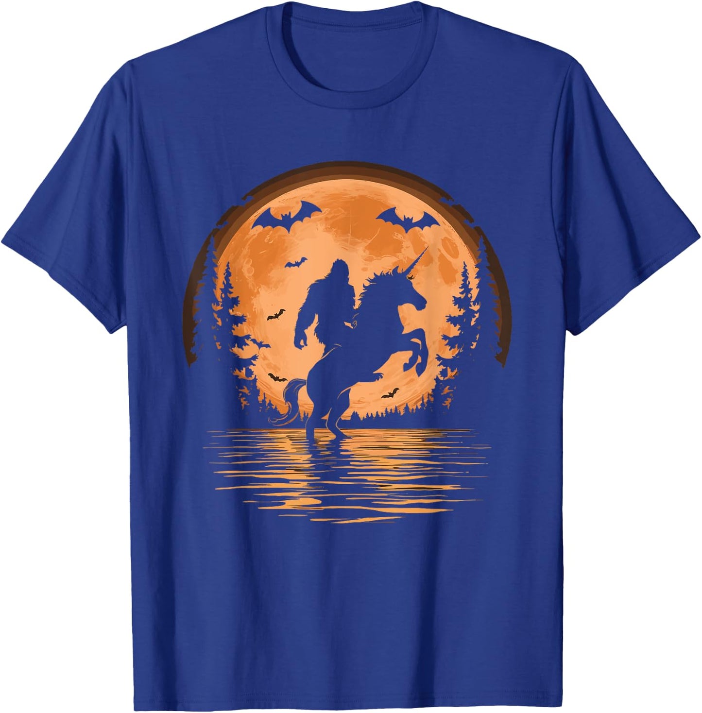 Bigfoot Riding Unicorn T-Shirt - T-Shirt | Royal
