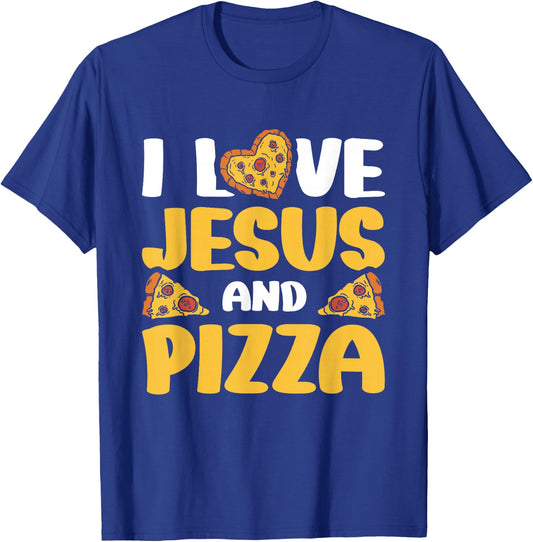 I Love Jesus And Pizza T-Shirt - T-Shirt | Royal