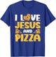 I Love Jesus And Pizza T-Shirt - T-Shirt | Royal