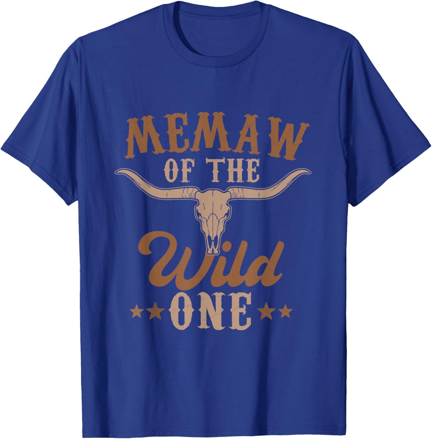 Memaw Of The Wild One Cowboy Western Rodeo Party Matching T-Shirt - T-Shirt | Royal