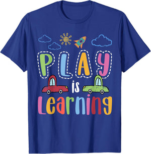Play is learning preschool teacher men boys girls T-Shirt - T-Shirt | Royal