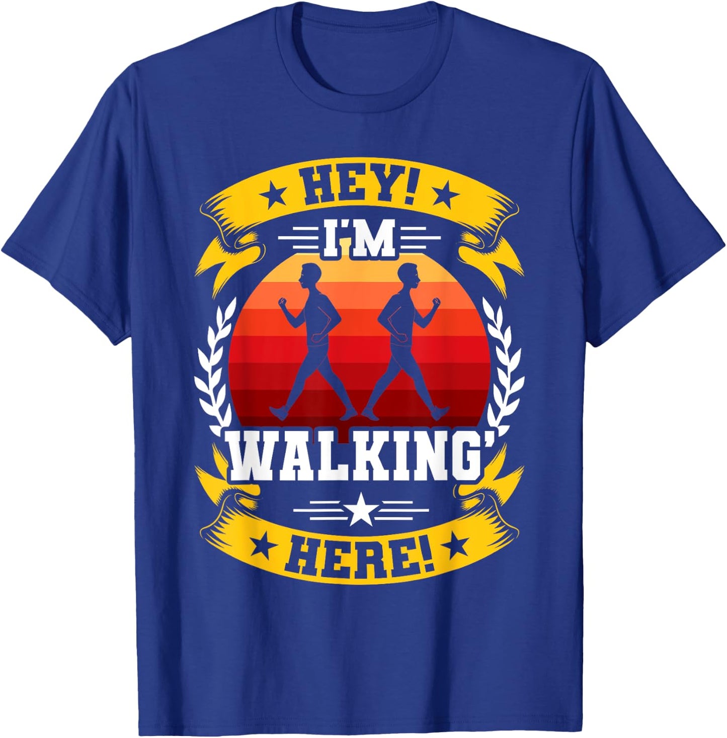Hey! I'm Walking Here! Funny Angry Pedestrian Sign T-Shirt - T-Shirt | Royal