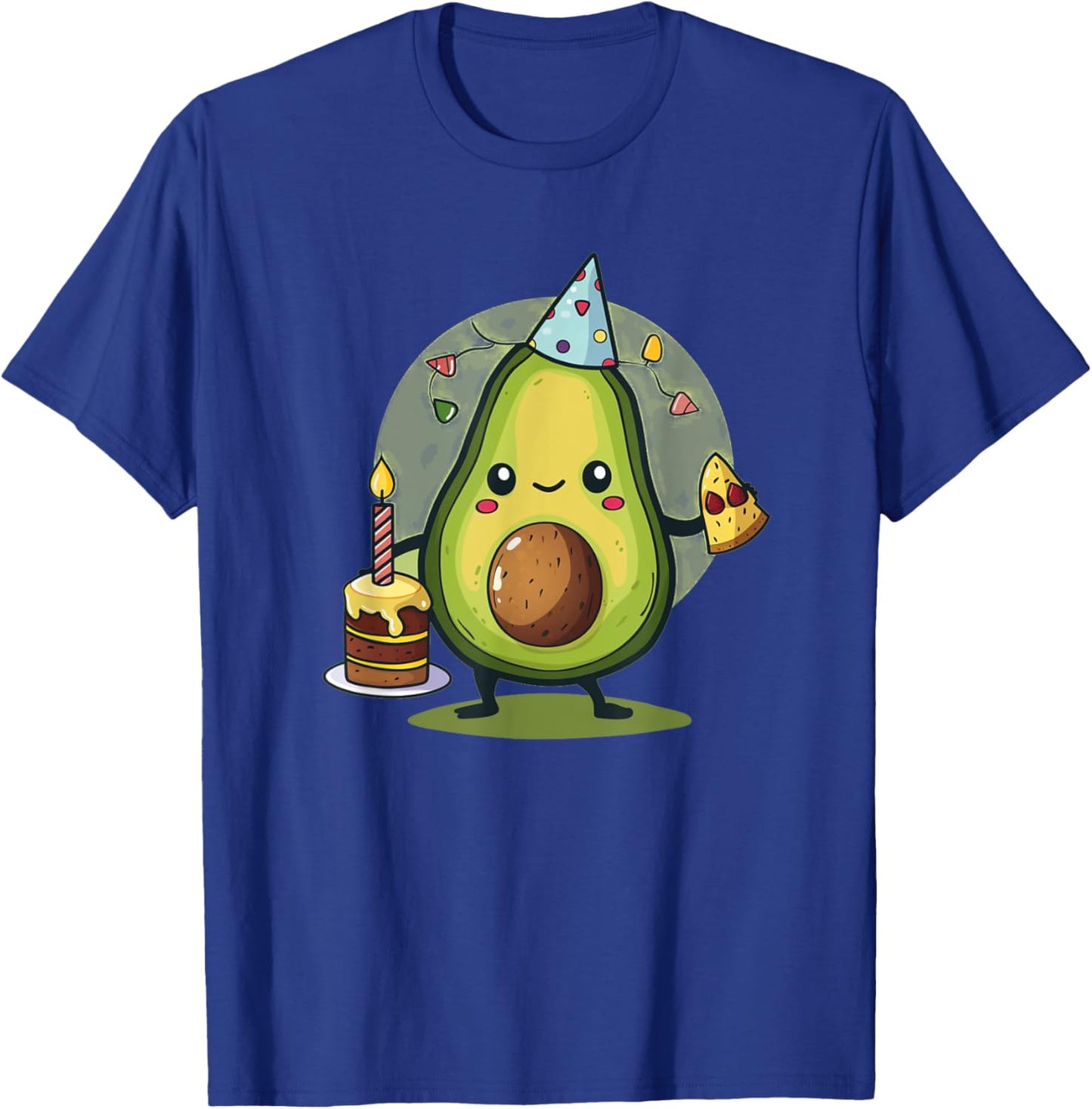 Party Fruit with Hat and Birthday Cake for Avocado Lovers T-Shirt - T-Shirt | Royal
