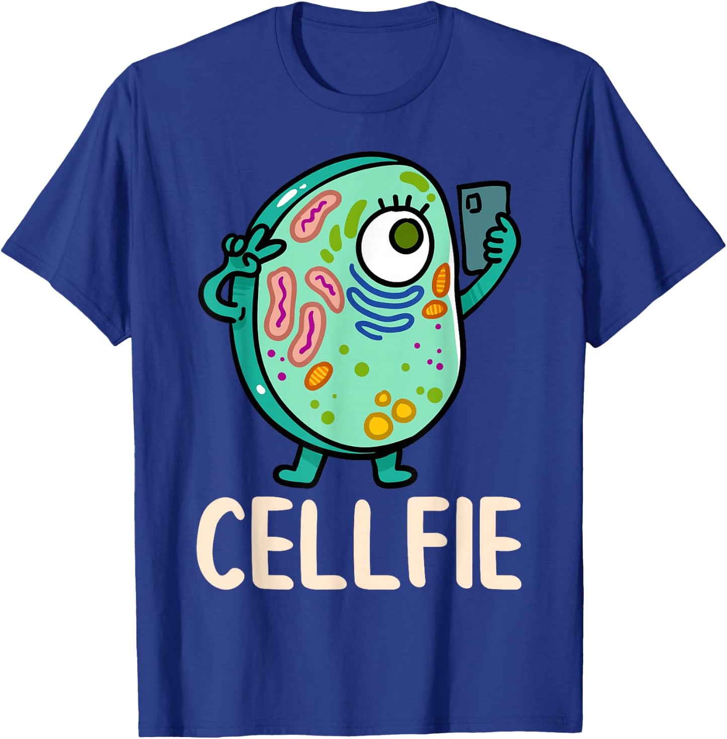 Cell Fie Funny Cellfie Selfie Biology Science Teacher T-Shirt - T-Shirt | Royal
