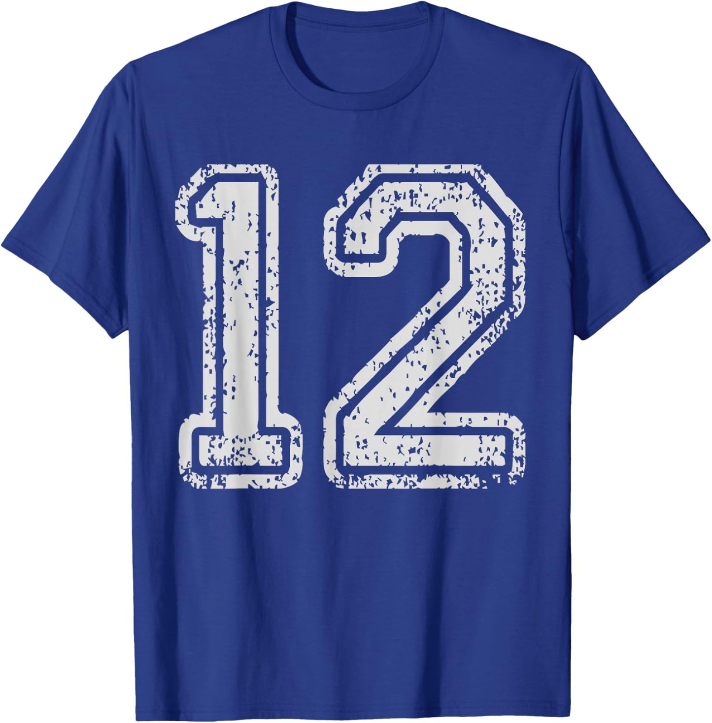 Team Jersey Uniforms Number 12 Twelve School Sports Birthday T-Shirt - T-Shirt | Royal