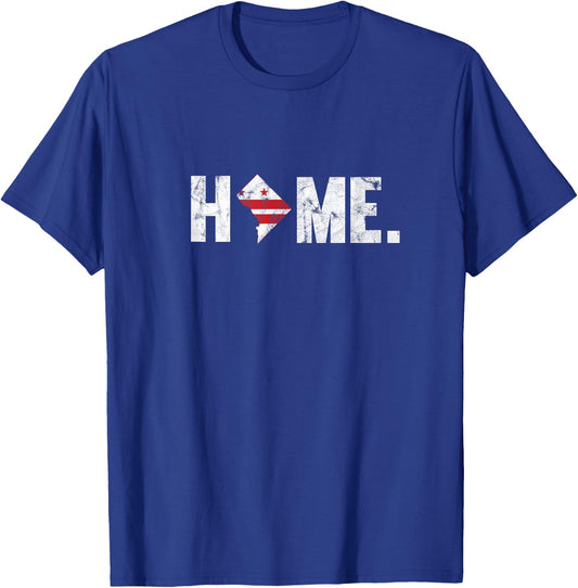 Home State DC Flag Distressed T-Shirt - T-Shirt | Royal