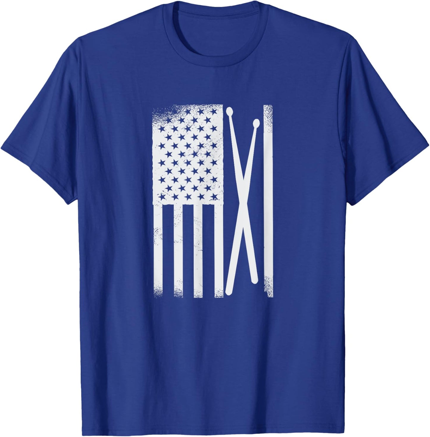 American Flag Drumsticks USA Drummers Vintage Drum Sticks Kids Men T-Shirt - T-Shirt | Royal